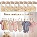 Hatzelou 8Pcs Winnie Baby Closet Dividers, Winnie Baby Clothes Dividers for Closet, Newborn Baby Stuff for Baby Boys Girls, Wooden Double-Sided Baby Hanger Organizer from Newborn to Toddler