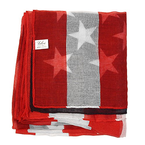 Falari Large USA American Flag Scarf Beach Wrap Soft Lightweight 72" X 36"4