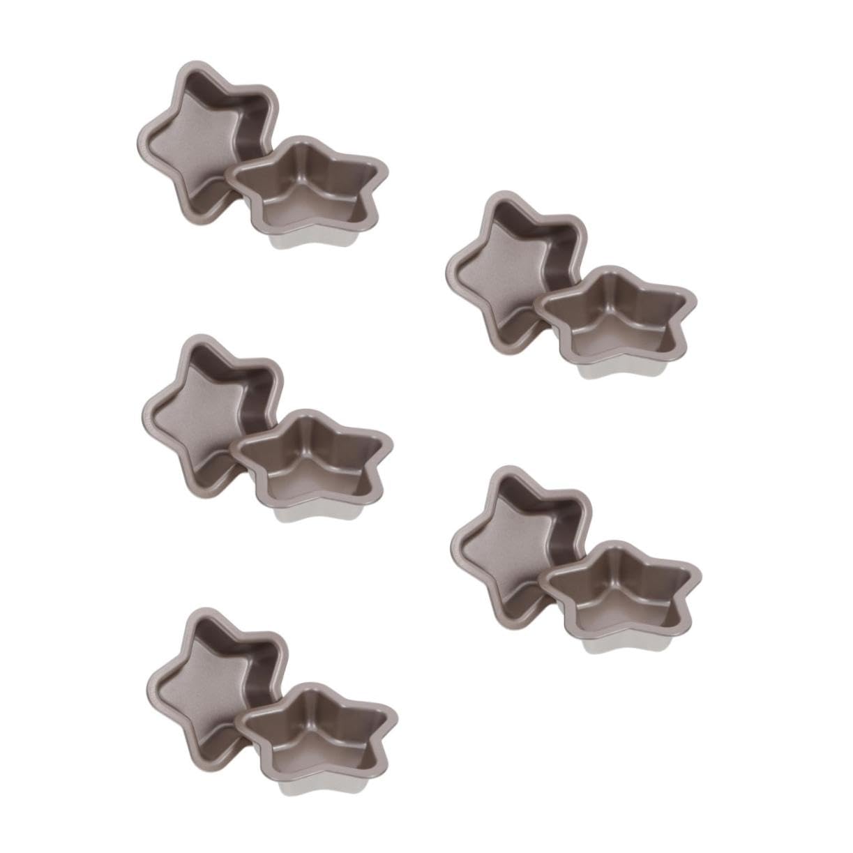 COLLBATH 5 Juegos De Moldes Para Pasteles De Acero Al Carbono Con Revestimiento Antiadherente Y Forma De Estrella Para Repostería Casera (2 Unidades X 5)