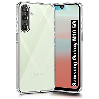 Amazon Brand-Solimo Silicone Mobile Cover for Samsung Galaxy M16 5G / F16 5G (Soft & Shockproof Back Case with inbuilt Cushioned Edges), Clear - image, photos
