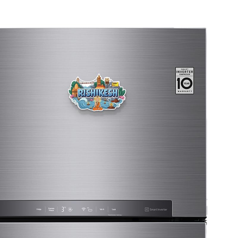 Image of Rishikesh Fridge Magnets, Glossy Finish, Stylish Magnet for Fridge, Wardrobe & Metal Surfaces