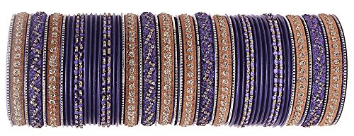 Image of NMII Non-Precious Metal with Base Metal Spreads with Zari Glossy Finished Premium Traditional Bridal Chuda Bangle set for Women and Girls