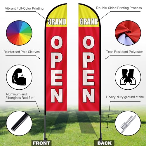 Image of MASTERCANOPY 12FT Tall Opening Feather Flag Pole Kit Red