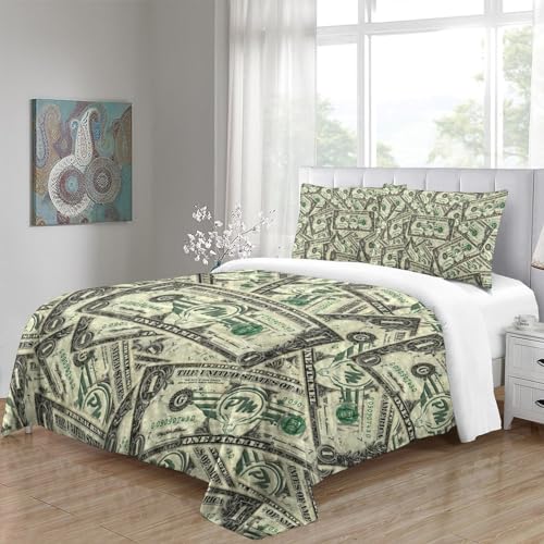 Housse de couette dollar imprimé 3D microfibre parure de lit 220x240cm - 5