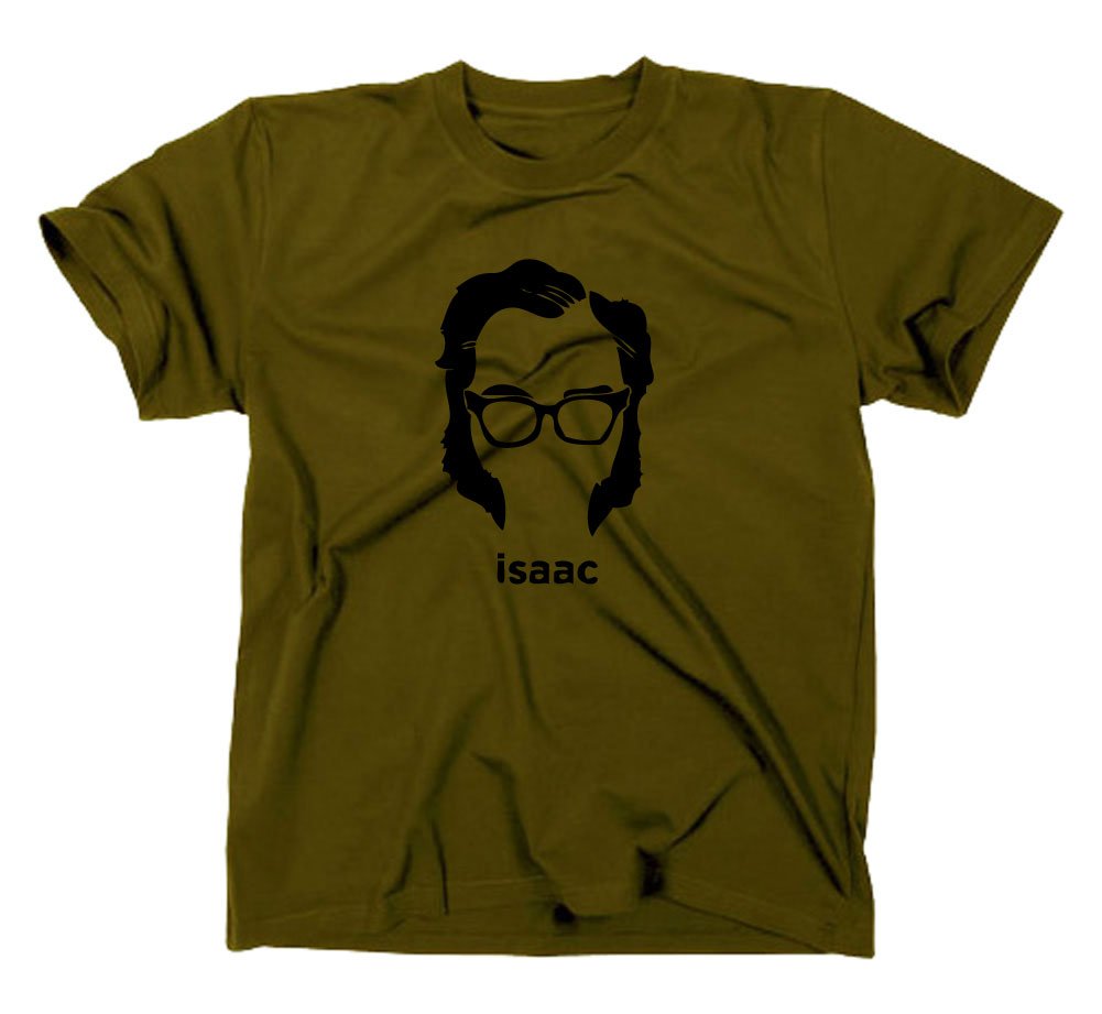 Styletex23 Men's Green Isaac Asimov T-Shirt, M, Olive