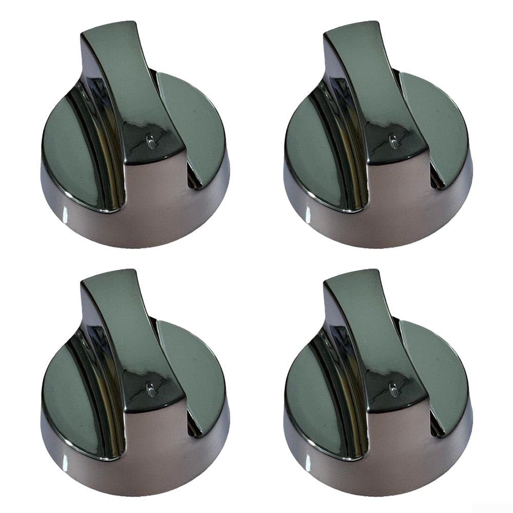 4 Pcs Gas Grill Control Knobs, Nstallation Process is Simple, Making Long-lasting Use and Reliability with Frequent, for Outdoor BBQ Gas Grills(Without base)
