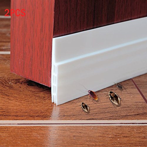 Preisvergleich Produktbild Abseed 2 Stücke Türdichtung Tür-Boden-Dichtungs-Streifen Schalldichtung Fensterdichtung Warme und Kälte Blocker wasserdichtes Tür-Siegel-Abisolieren 100 x 5cm (Weiß)