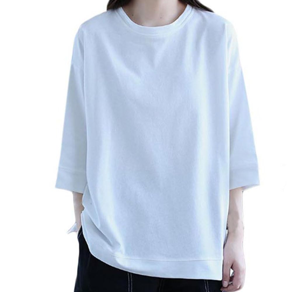 Amazon.co.jp: Tシャツ 七分袖 レディース トップス 7分袖tシャツ 