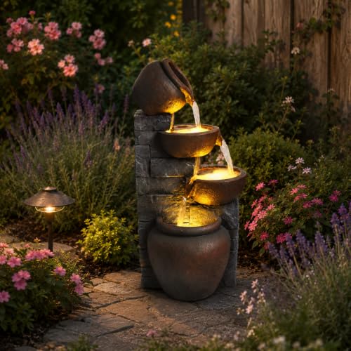 Premium Resin Cascading Outdoor Garden Water Fountain