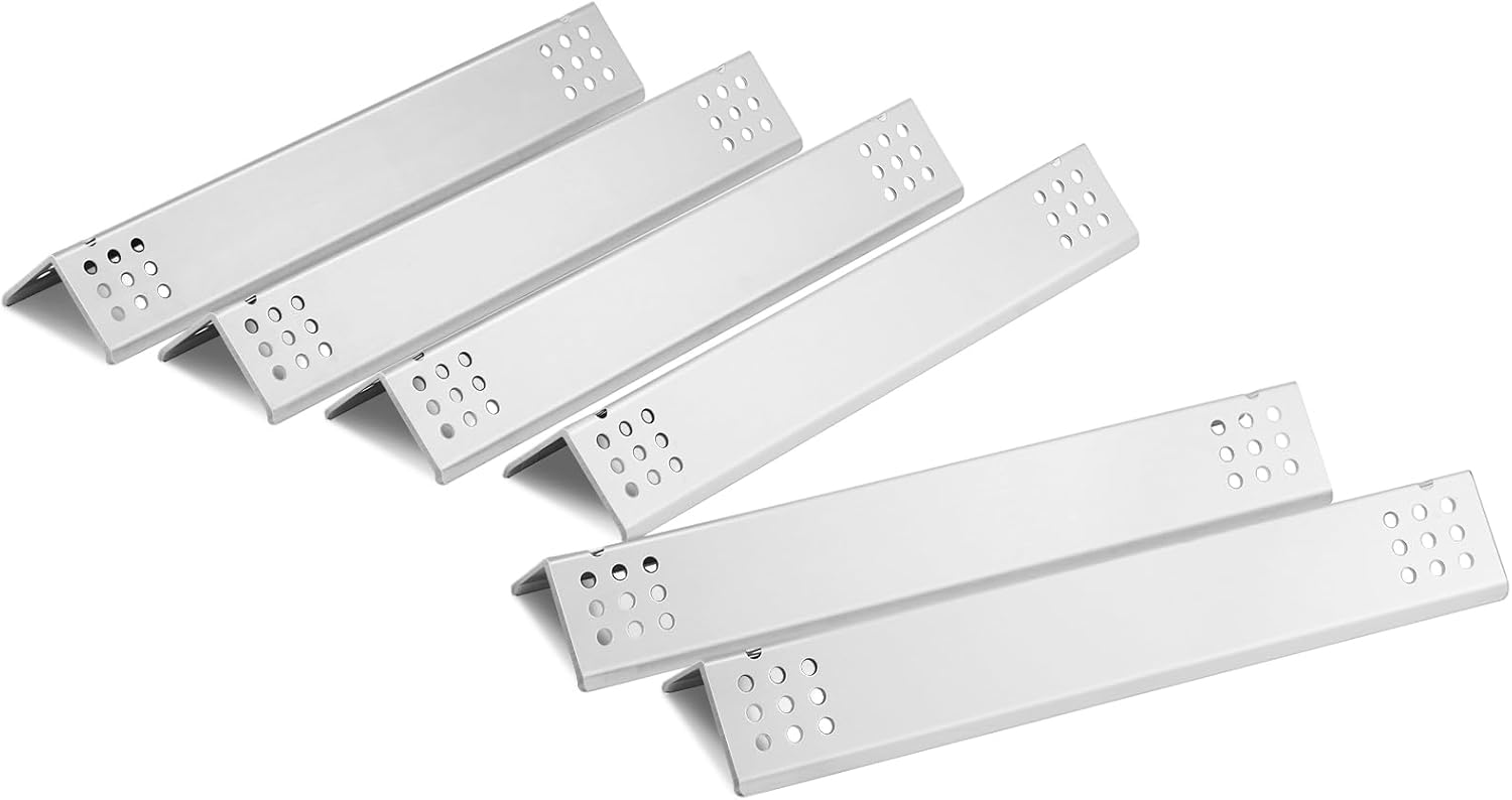 Charbrofire D010012307 Flame Tamer Grill Replacement Parts for Monument 6 Burner Grill Parts Heat Plates 77352 77352MB Stainless Steel Heat Shield Grill Accessories 6Pcs