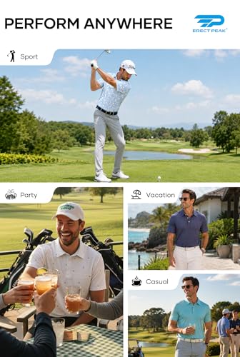 Polo de golf para hombre ERECT PEAK con tejido que absorbe humedad, secado rápido y protección UPF50+ (Tallas S-XXL) miniatura 6