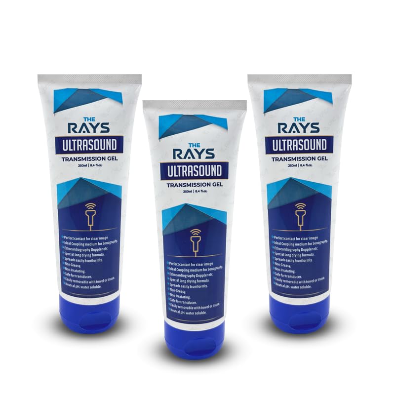 Image of OTICA The Rays Ultrasound Gel for Physiotherapy, 250ml Conductive Gel for TENS Machine, Doppler, ECG, Sonography,EMG & EEG | Water-Soluble Formula Based & Paraben Free Transmission Gel | Pack of 3