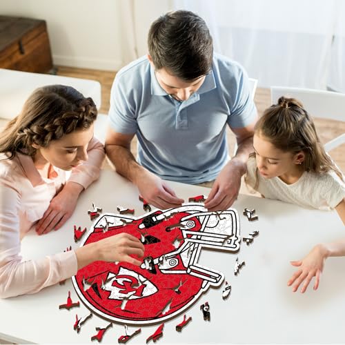 Iconic Puzzles, Kansas City Chiefs Helmet, Wooden Puzzle officially licensed NFL, 100% sustainable - Image 2