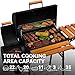 Royal Gourmet CC1624W Barrel Charcoal Grill with Offset Smoker, 552 Sq. In. Cooking Area, Wooden Front and Side Shelf with Hooks, Mesh Bottom Shelf, Charcoal Grill for Outdoor Grilling, Black