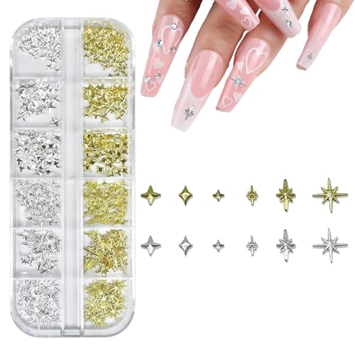 1 Boîte Strass Ongle Nail Art,3d Bijoux Ongles Nail Art,Décoration D'ongles À Faire Soi-Même Deco Ongle Nail Art,Breloques Pour Ongles En Métal