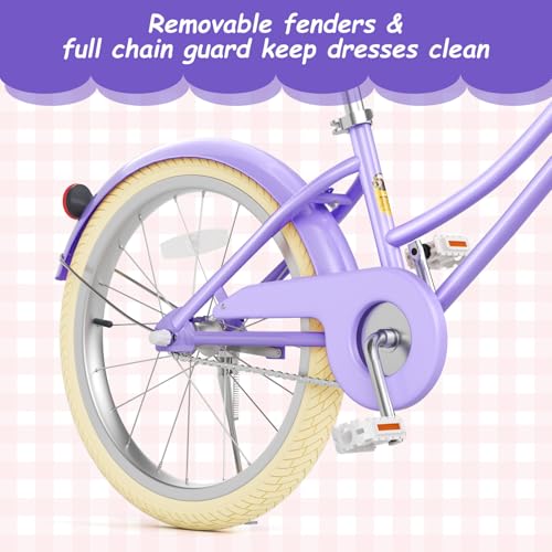 Image of Glaf Girls Bike Bicycle for 2-12 Years Old 12 14 16 20 inch Kids Toddler Bike with Training Wheels and Basket,Doll Seat, Kids Bike Bicycle for Gift