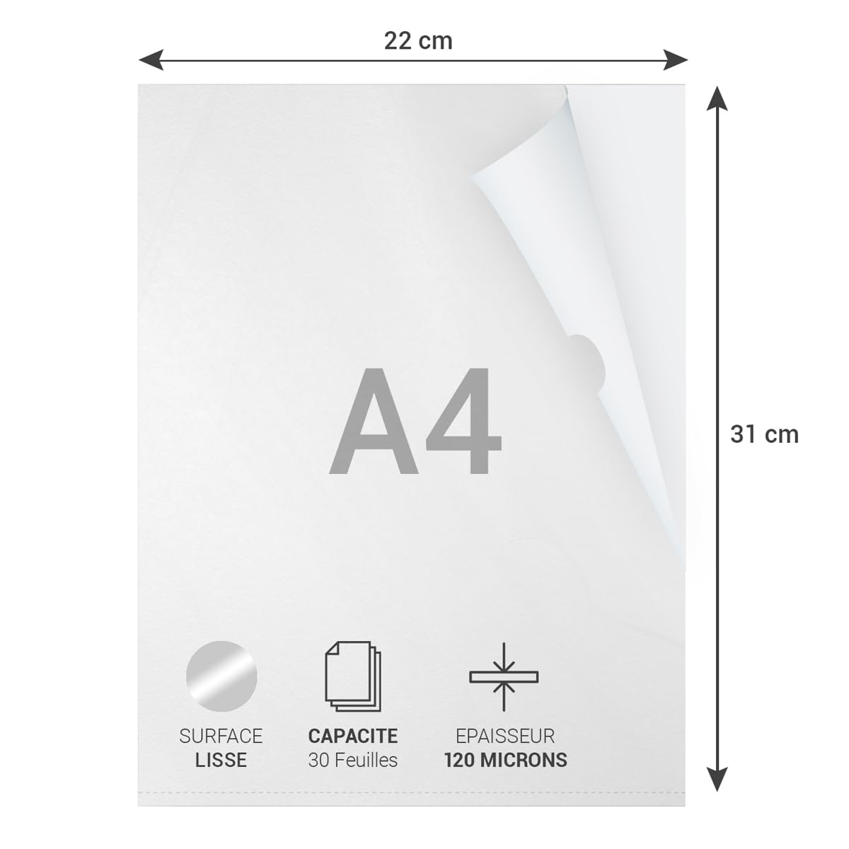 Waytex 931299 Gładkie i grube przezroczyste etui narożne A4 120 mikronów - opakowanie 50 szt