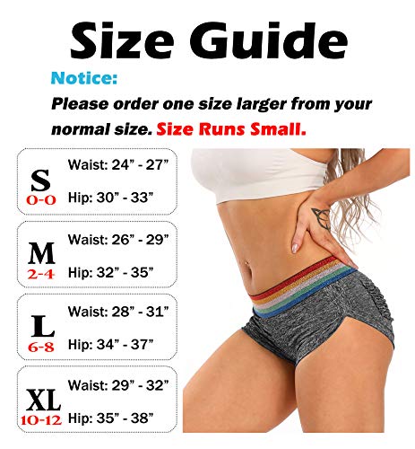YOFIT Booty Scrunch Twerk Shorts - Sexy Daisy Dukes Athleisure Shorts Grey XL - Thumbnail 6
