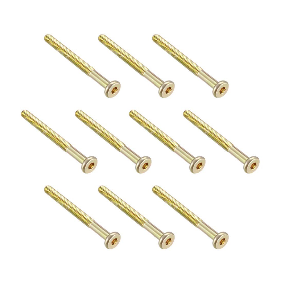 TA-VIGOR M6 Hex Socket Machine Screws Bolts, 65mm Zinc Plated Flat Head Carbon Steel Half Thread Furniture Bolt for Furniture Assembly, Machinery, Woodworking, Machinery Industry & DIY 10pc