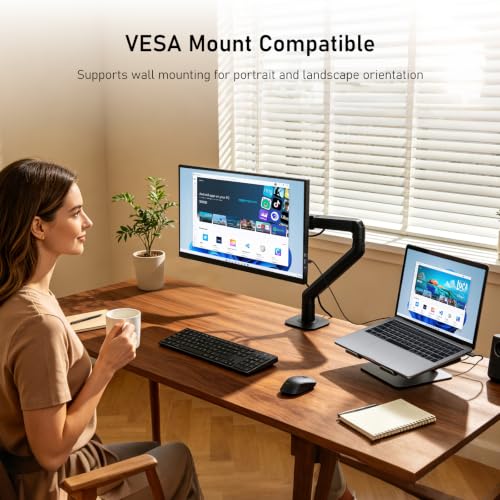 Image of 13.3 Inch 4K Portable Monitor, 3840x2160 UHD External Laptop Screen, 100% Adobe RGB, 400 Nits Brightness, USB-C HDMI Travel Monitor for PC, Mac, Phone, Switch, PS5, Xbox, with Smart Cover