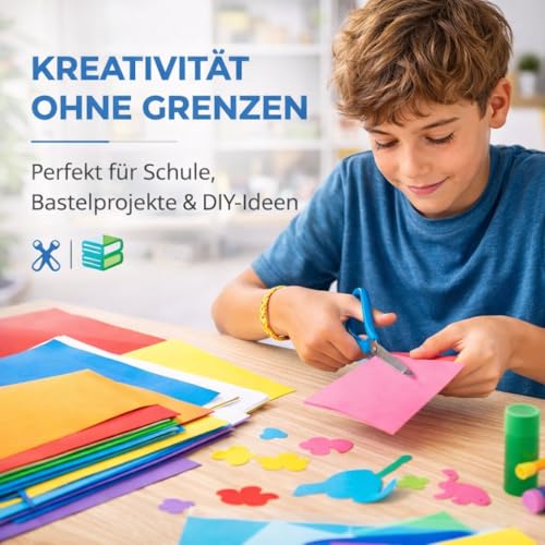 100x Buntes Papier A4 120 g/m² - Bastelpapier bunt - Buntpapier - Druckerpapier zum Basteln & Gestalten - Tonpapier & Tonkarton