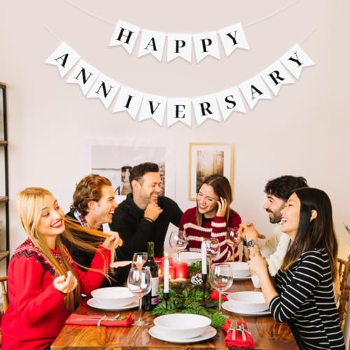 Image of Happy Anniversary Banner,Valentines Day Wedding,Love Party and Background Indoor Outdoor Decorations