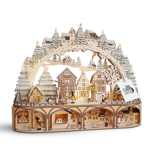 Saico HGD - LED Lichterbogen „Weihnachtsmarkt“ aus Holz -...