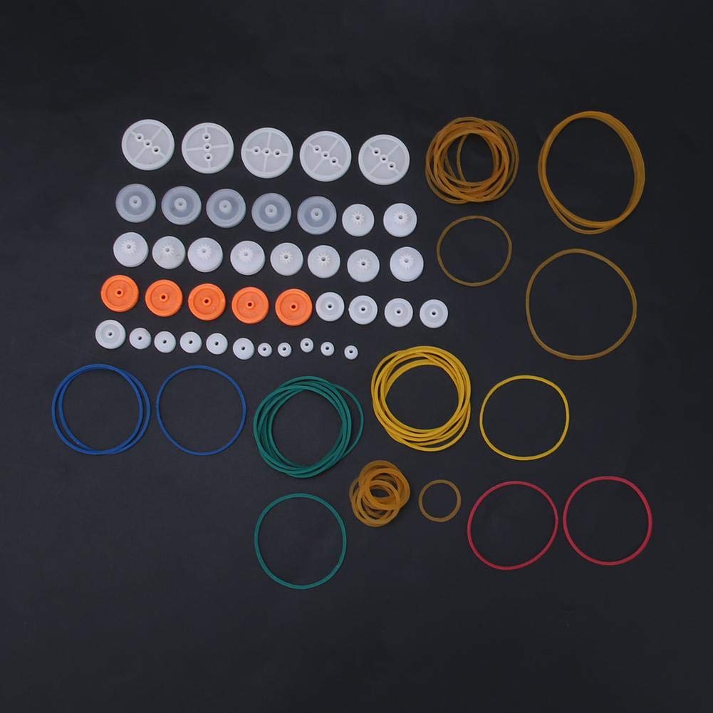 Kit Pulegge E Cinghie In Gomma Per Modellismo – 40 Pulegge + 40 Elastici + 2 Cinghie Per Progetti RC Fai-da-te