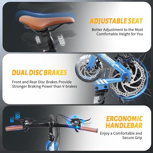 Image of DEYGIA Hybrid Bike, 24-Speed 700C Wheel Hybrid Bicycle with Dual Disc Brakes, Trigger Shifting, Internal Wiring Frame, Lightweight City Commuter Bicycle for Men Women Adult, Multiple Colors