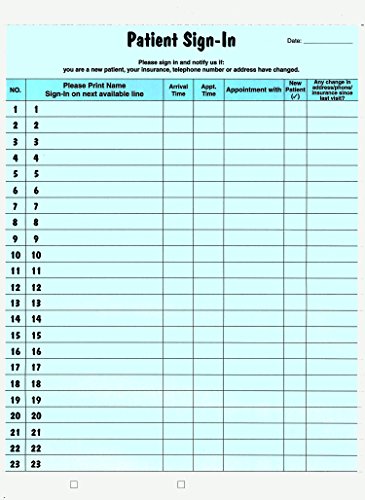 Image of Tabbies Patient Sign-in Peel Off Label Forms, 8-1 /2 inch x 11 inch, HIPAA Compliant, Confidential Patients Sign in Sheet, Provide Daily Patient Logs, Blue (750 Sheets - Pack of 6)
