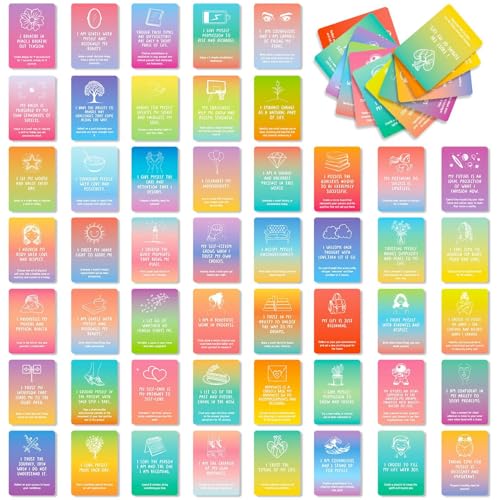 Cartões de gratidão motivacionais, conjunto de cartões de afirmação de papel, 50 mensagens positivas, design inspirador e edificante, ideal para namorada, adolescentes, mulheres, amigos, adultos