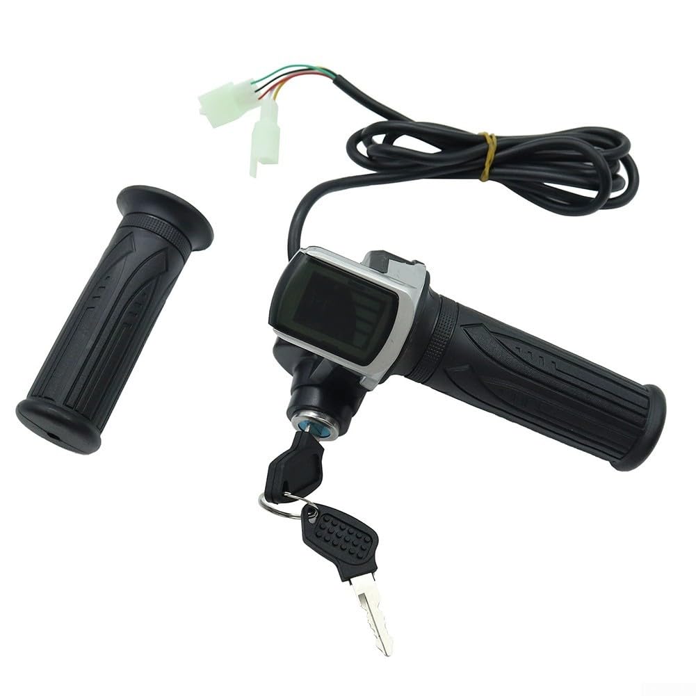 Accélérateur Scooter Électrique 24V/36V – Guidon Avec Écran LCD Et Verrouillage, ABS Noir, Compatible VAE Et Trottinette