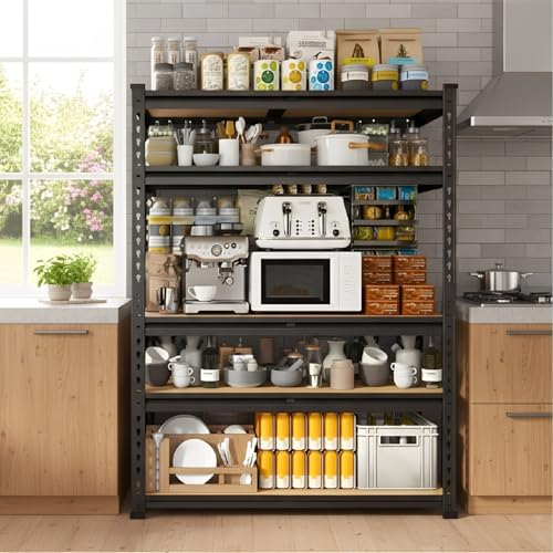 JD FRESH 5-Tier Extra Large Metal Shelf Rack/72x36x12 Inch Adjust...