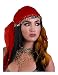 Gypsy Head Scarf with Coins (Red/Gold)