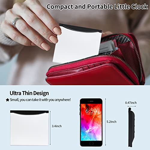 Kanbit Small Digital Travel Alarm Clock Battery Operated, Portable Large Number Display Alarm Clock With Date & Temperature,12/24 H Small Desk Clock-Black(No Light) #TOP3