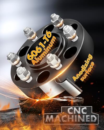 Image of dynofit 6x5.5 Forged 1.5inch Hubcentric Wheel Spacer for 2019-2026 Ford Ranger Xlt Lariat Raptor, 6x139.7 Tire Spacers M12x1.5 Studs 93.1mm Hub Bore for 2021-2026 Ford Bronco(Except Bronco-Sport),4Pcs