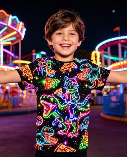 Image of uideazone Tshirts for Boys Kids Short Sleeve T-Shirt 3D Graphic Tee Shirts Tops Clothes 4-16 Years