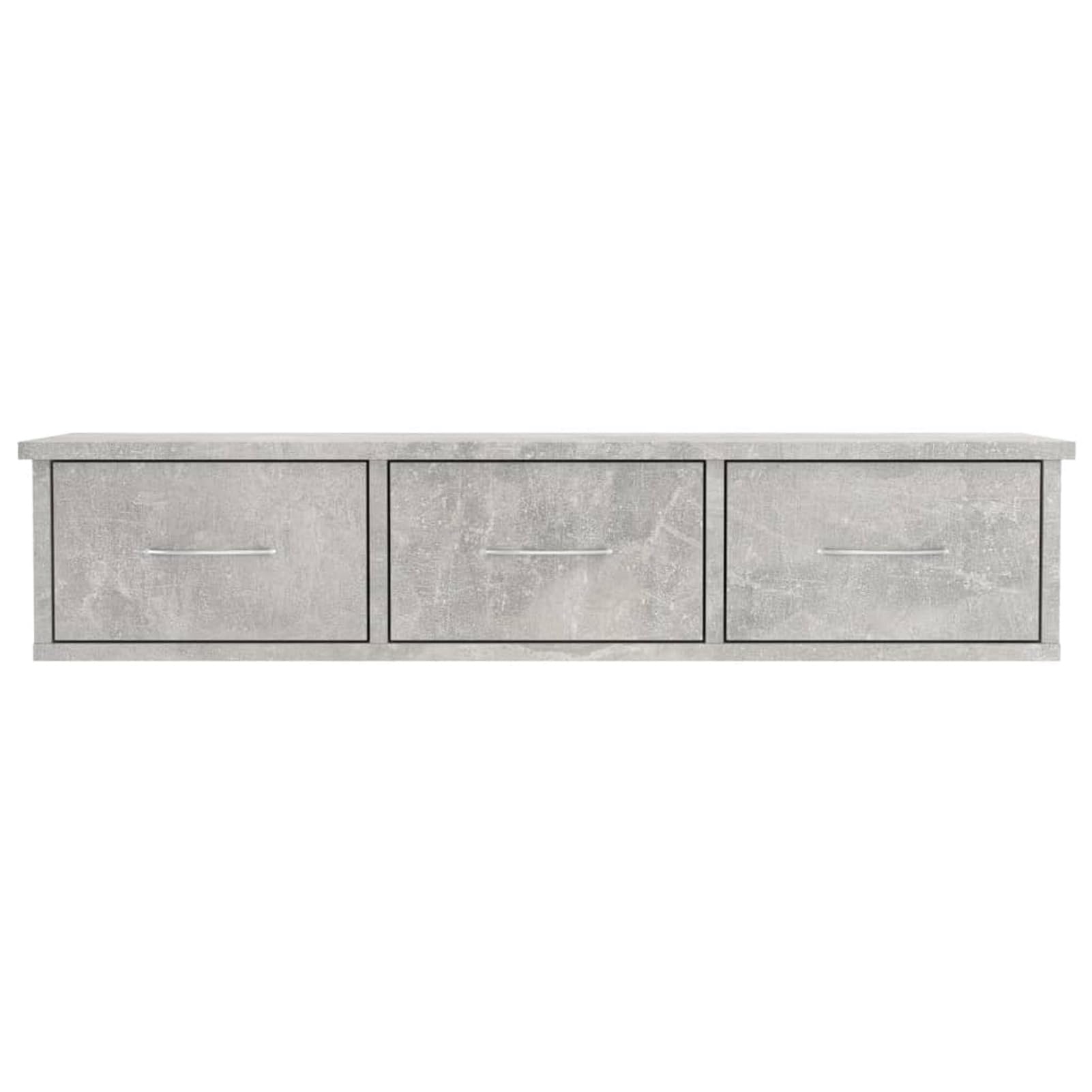 Estante con cajones Pared, Estanteria Trastero, Armarios para Trasteros, Estante para Recibidor, Armario Suspendido, aglomerado Gris hormigón 88x26x18,5cm
