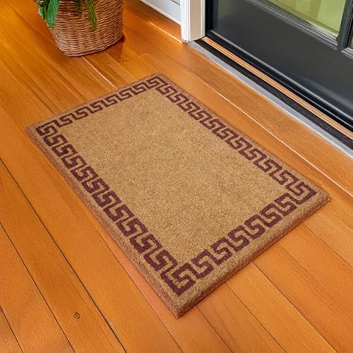 Image of Encasa XO Coir Door Mat for Home Entrance, Anti Slip PVC Back Natural