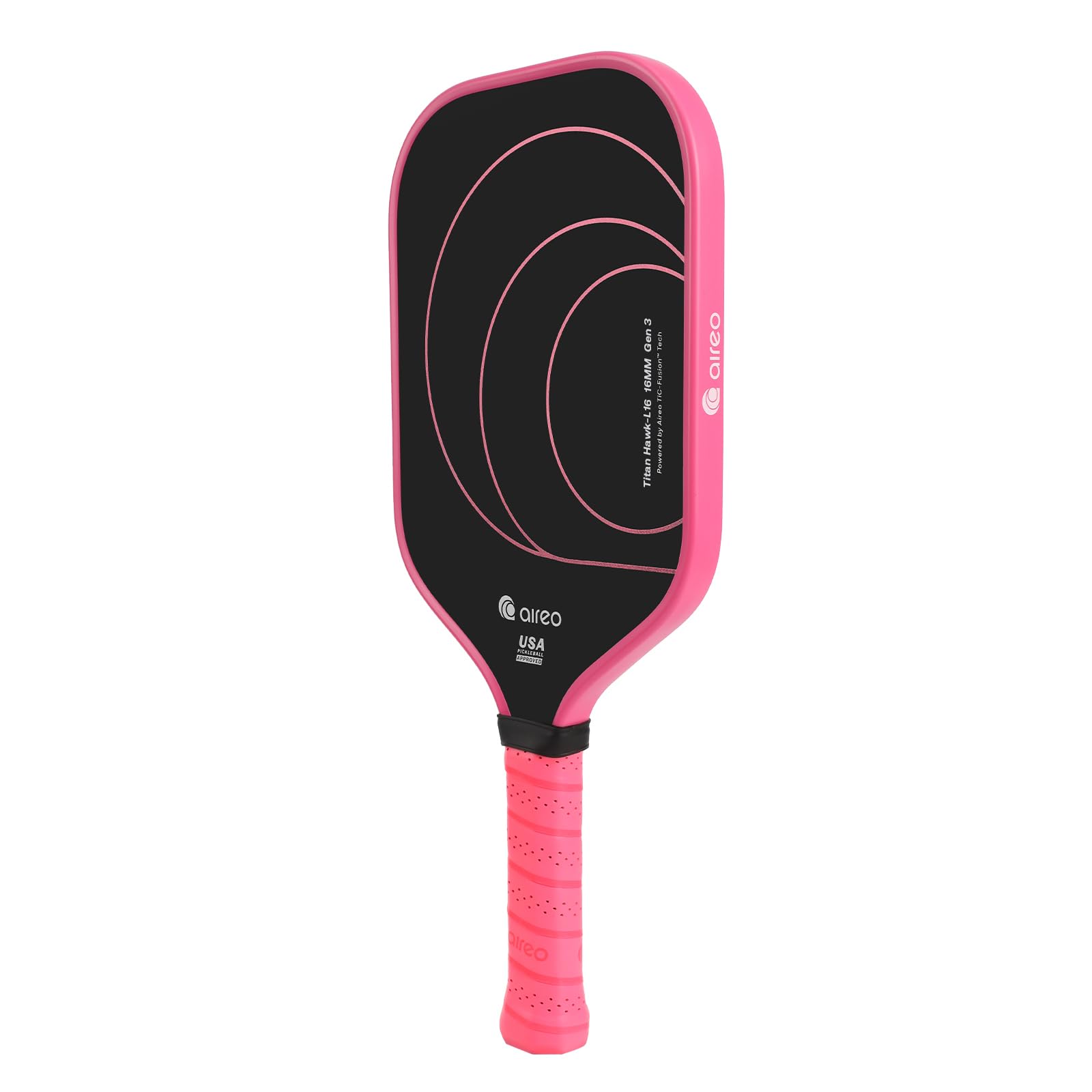 AIREO Titan Hawk L14 Gen 3 Pickleball Paddle – Real Titanium + T700 Carbon Fiber Face, Ultra Spin Surface, 14mm Core, Power & Control, Hot Pink, USAPA Approved for Advanced to Pro Players