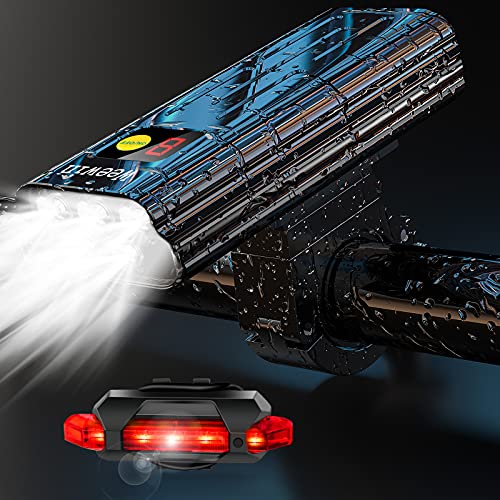 2021 Newest 7000 Lumen Super Bright 5 LED Bike Lights Front and Back,Powerful USB Rechargeable Bicycle Headlight 10 Modes Runtime 18+ Hours,Waterproof Bike Headlight Taillight for Cycling Mountain 2021 Newest 7000 Lumen Super Bright 5 LED Bike Lights Front and Back,Powerful USB Rechargeable Bicycle Headlight 10 Modes Runtime 18+ Hours,Waterproof Bike Headlight Taillight for Cycling Mountain