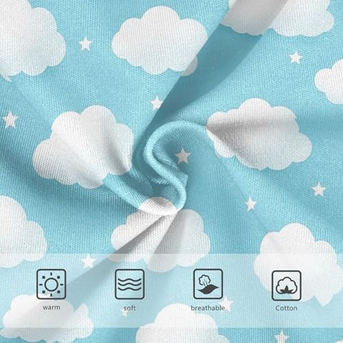 Joisal Toddlers Underwear Floral 2t Cotton Little Girl Panties Pattern Briefs Underpants Cute White Clouds Light Blue3