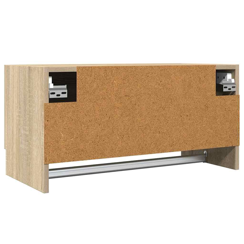 Kleiderschrank Sonoma-Eiche 70x32,5x35 cm Holzwerkstoff mit Kleiderstange und Stauraum für Schlafzimmer, Flur, Kinderzimmer, vielseitige Aufbewahrungslösung