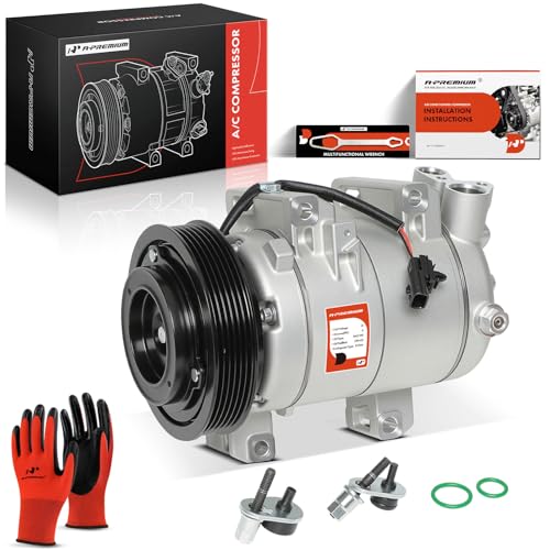 A-Premium Air Conditioner AC Compressor with A/C Clutch (w/One Plug) Compatible with Nissan Rogue...