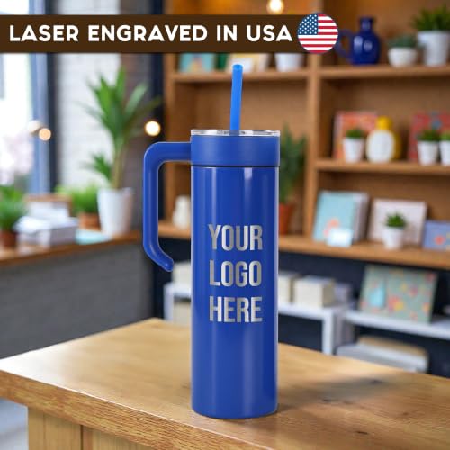 Image of Custom Logo 20 oz Skinny Tumbler, Personalized Business Gift