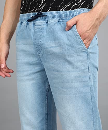 Image of Urbano Fashion Men's Regular Fit Mid Rise Washed Jogger Jeans Stretchable