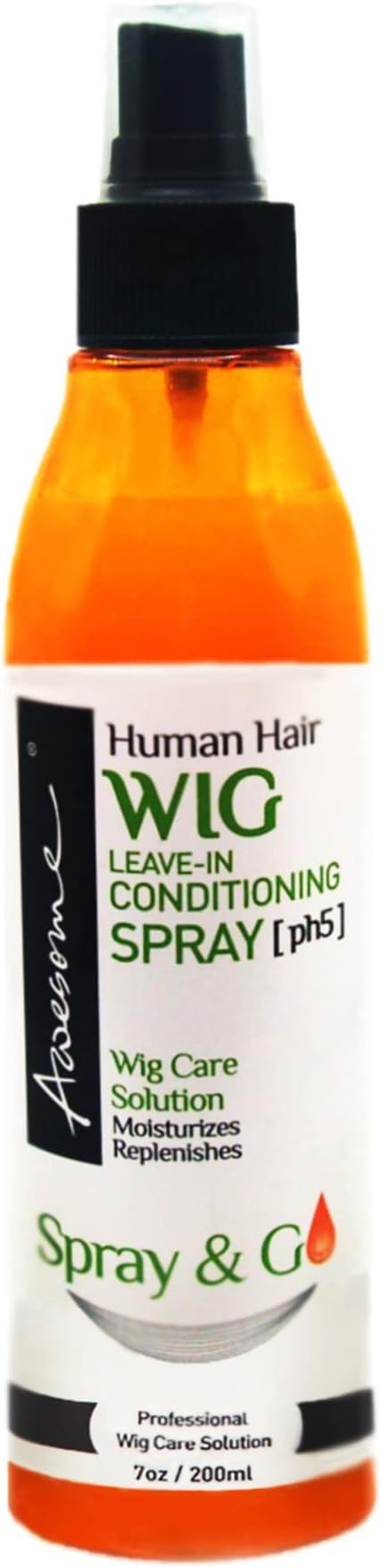 Awesome Human Hair Wig Leave in Conditioner Spray, pH5, Detangler & Easy Combing, Promoting Silkiness, Shine & Freshness, preventing Dryness (7 fl oz)