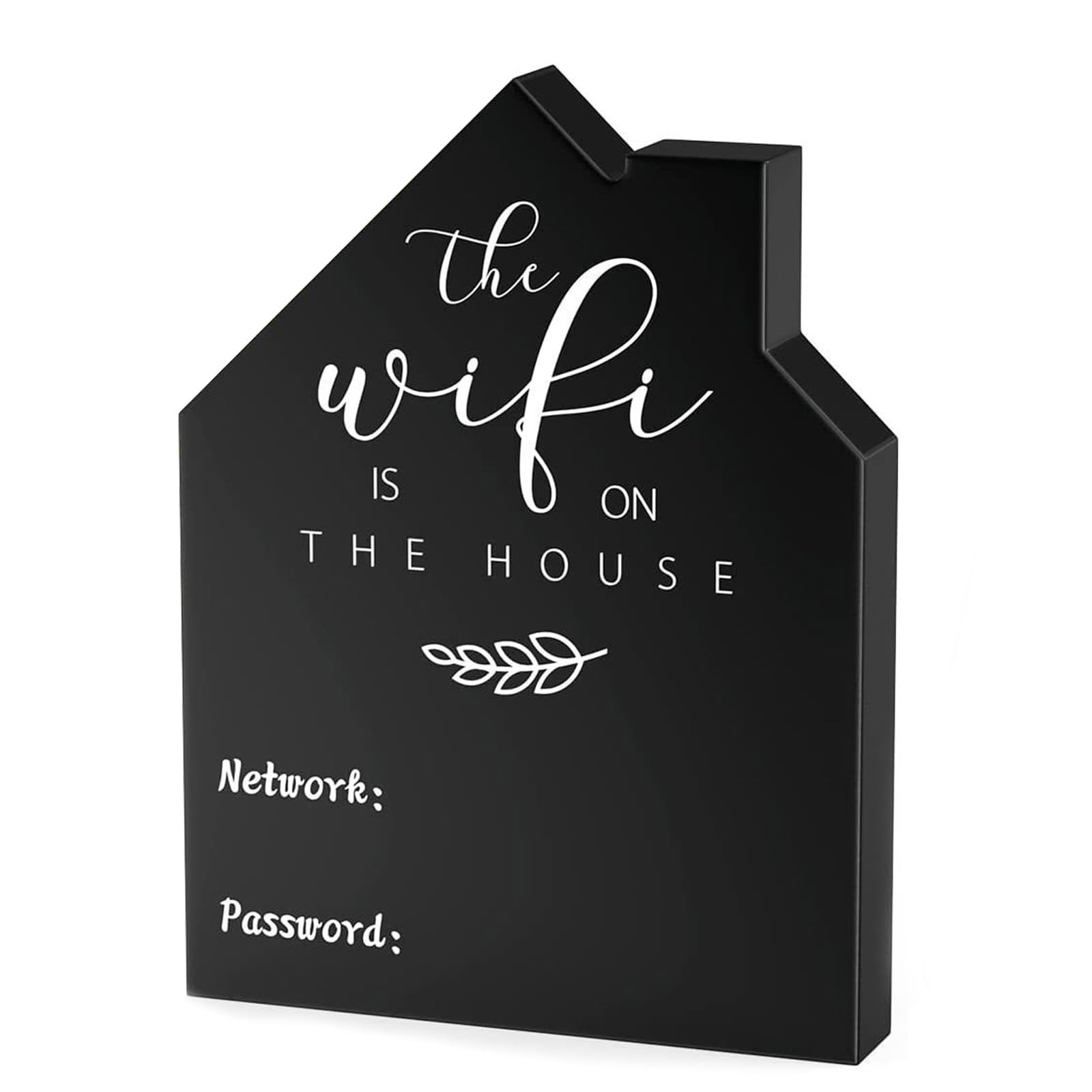 One Piece Durable WiFi Password Sign Strong Wooden Table WiFi Sign Chalkboard House Wooden Table WiFi Sign for Home,Coffee Table,Counter