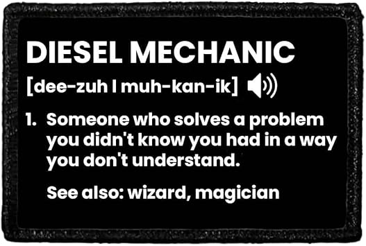 Diesel Mechanic | Hook and Loop Attach for Hats, Jeans, Vest, Coat | 2x3 in | by Pull Patch