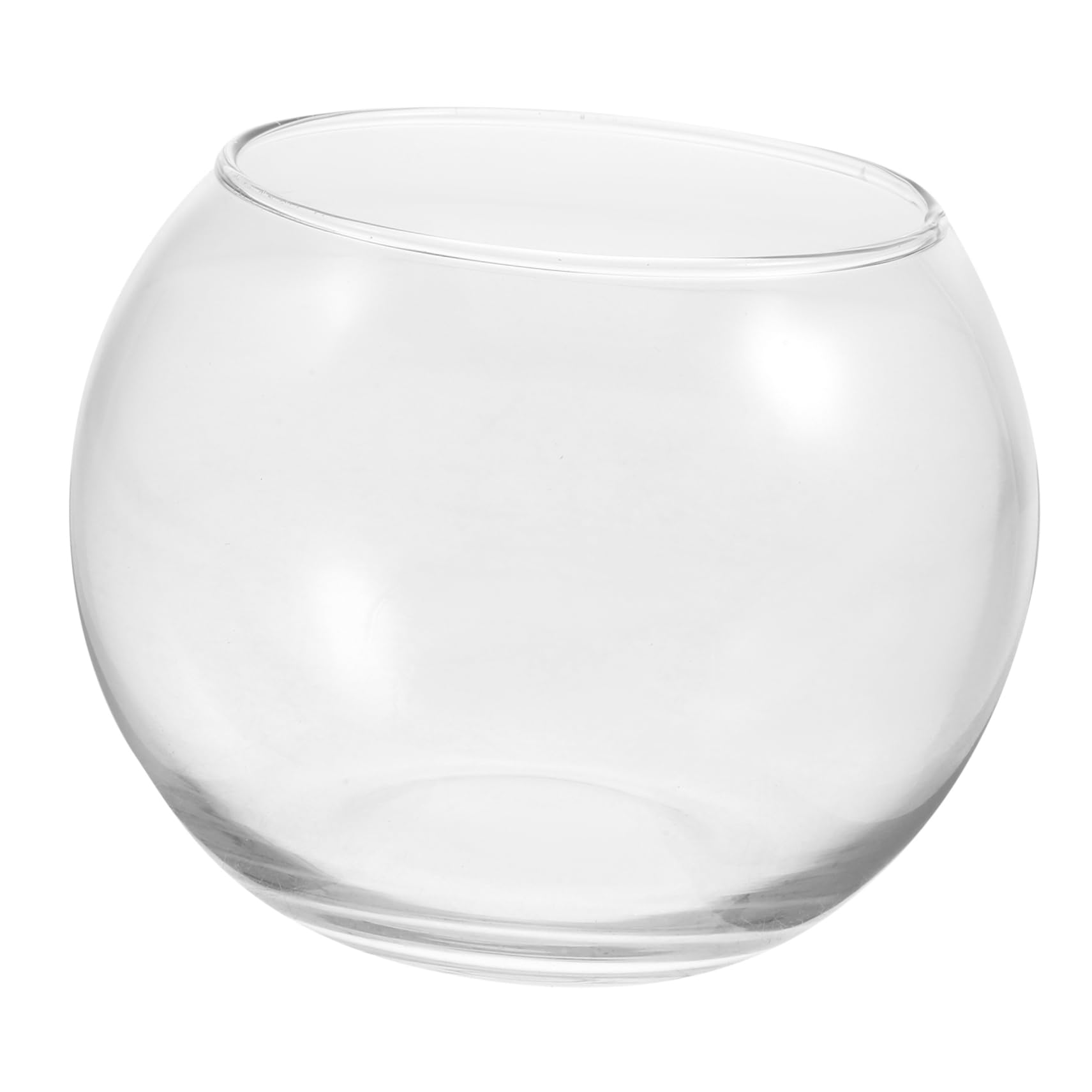 ABOOFAN 4 Piezas Pecera De Cristal Pecera Pequeña De Cristal Pecera Grande Florero De Cristal Tambor De Pecera Centro De Mesa Florero Redondo Cuenco De Acuario Oficina Vidrio Mostrar Único